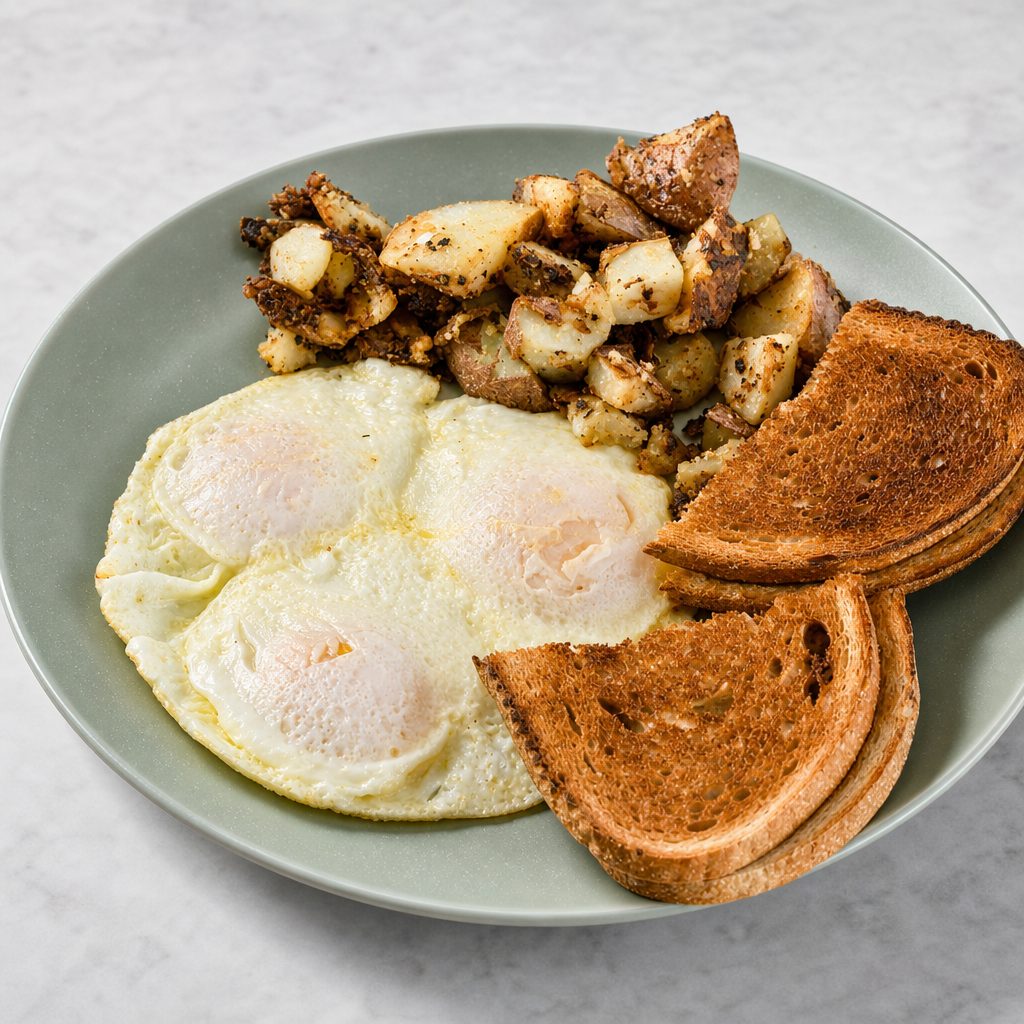 2 Eggs, Homefries & Toast.
