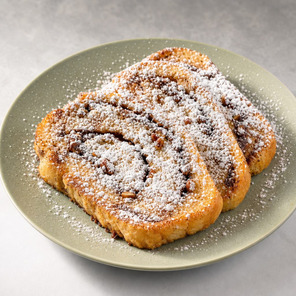 Cinnamon Swirl Pecan French Toast.