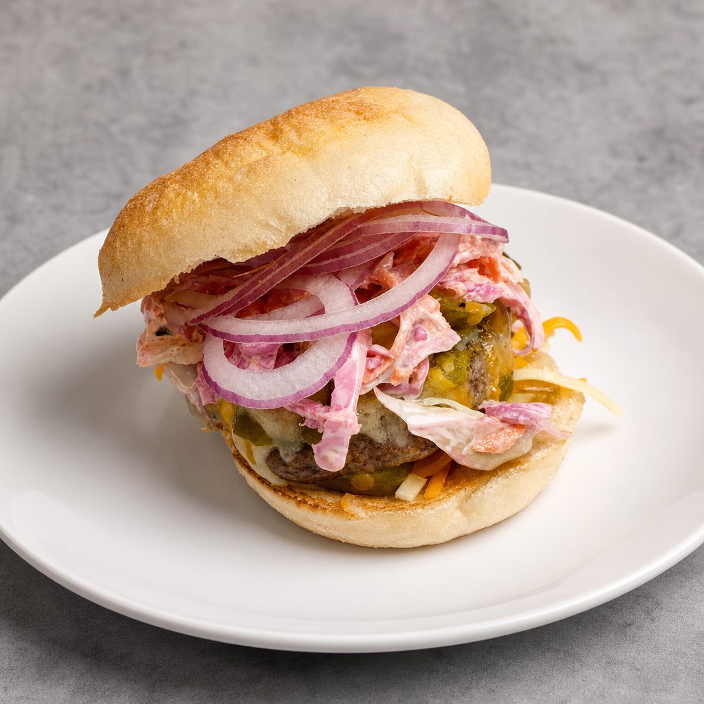 Juicy Lucy Burger.