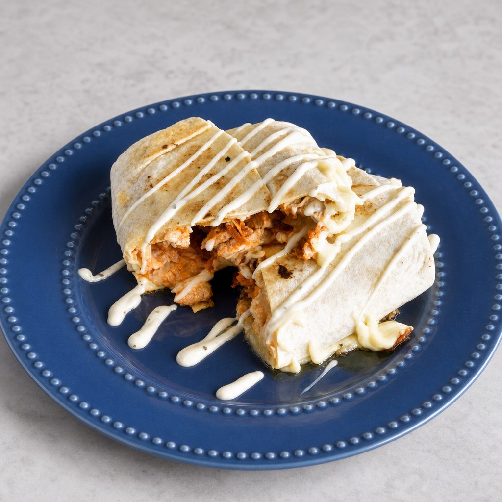 Bacon Buffalo Chicken Crunch Wrap.